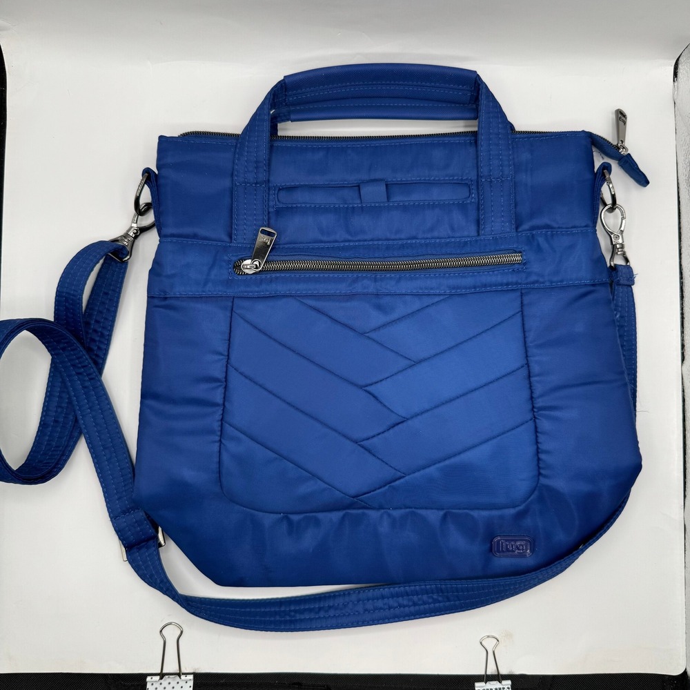 Lug Courier Crossbody Bag Women Medium Cobalt Blue Quilted RFID Travel Tote